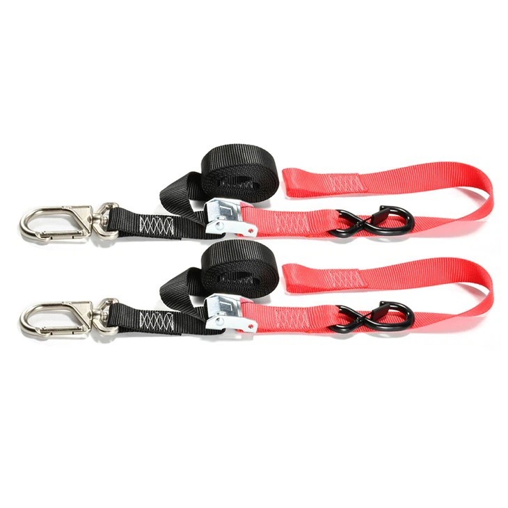 Motorcycle Tie Down Strap With Swivel Carabiner Hooks