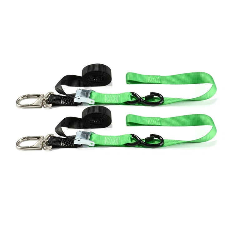 Motorcycle Tie Down Strap With Swivel Carabiner Hooks
